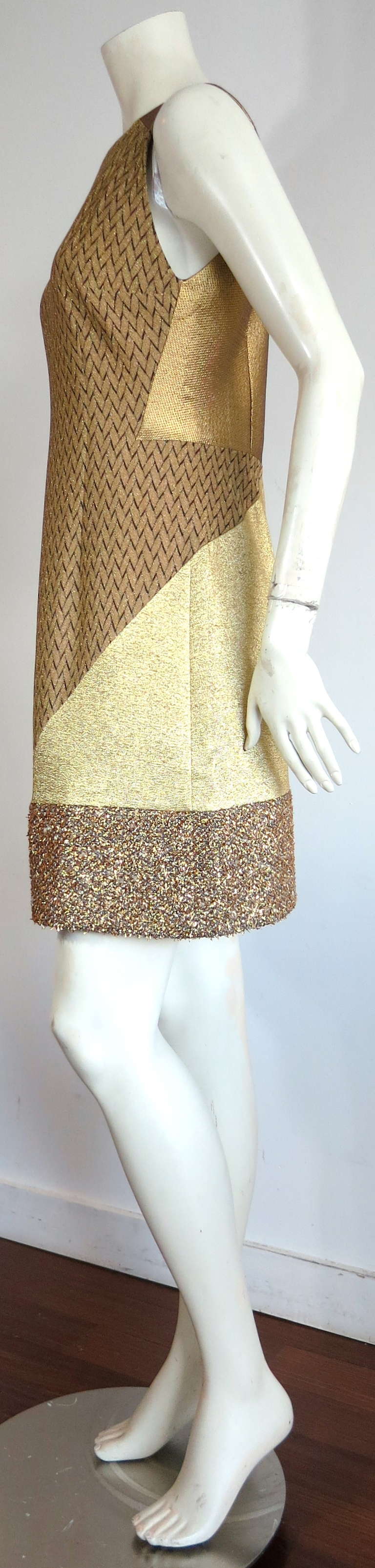 New MISSONI ITALY Metallic gold patchwork cocktail dress 4