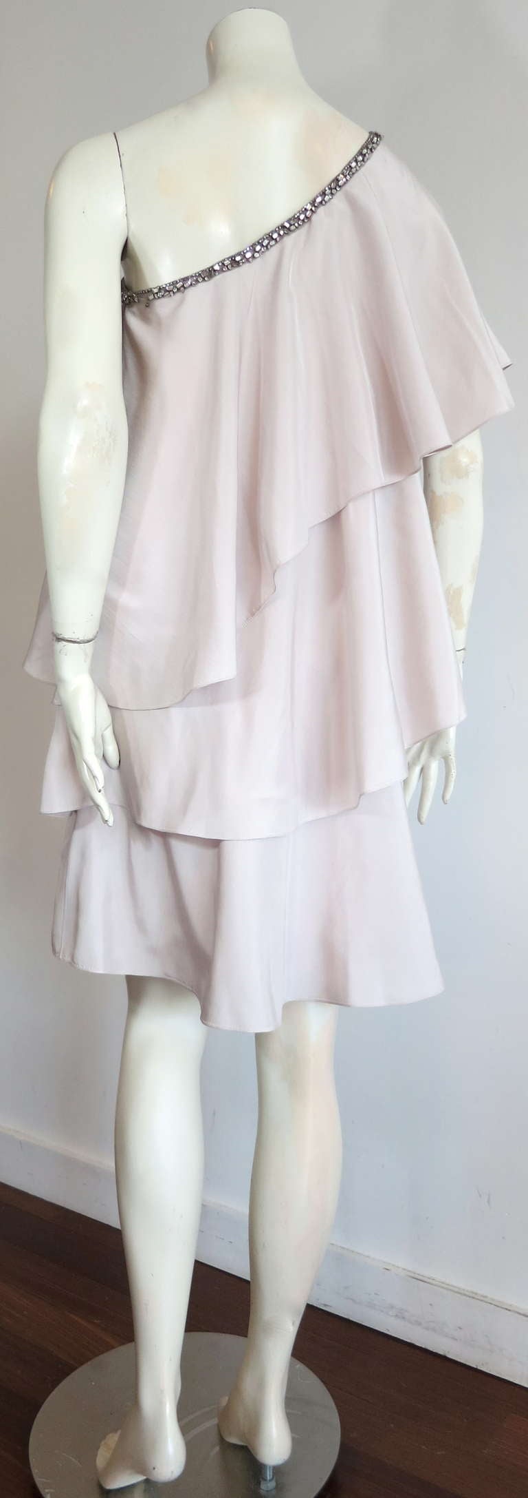 LANVIN PARIS Silk one shoulder dress For Sale 2