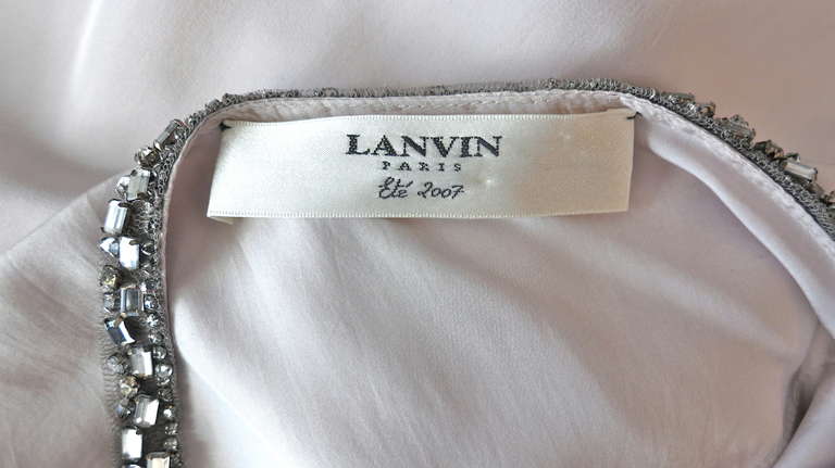 LANVIN PARIS Silk one shoulder dress For Sale 4