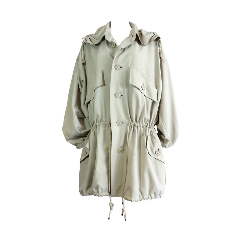 1980's ISSEY MIYAKE Windcoat hooded coat For Sale
