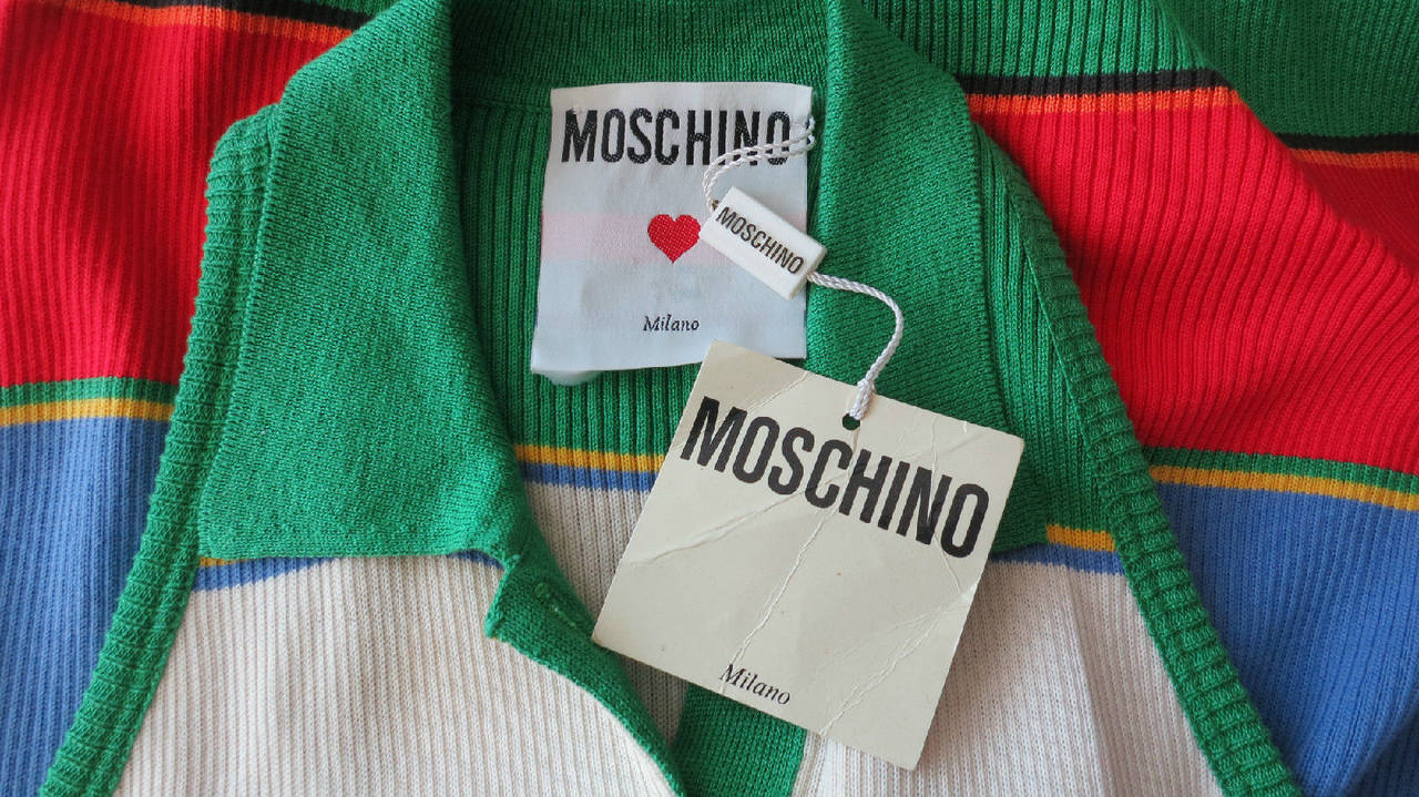 1990's MOSCHINO Multi-color rib knit dress never worn 1