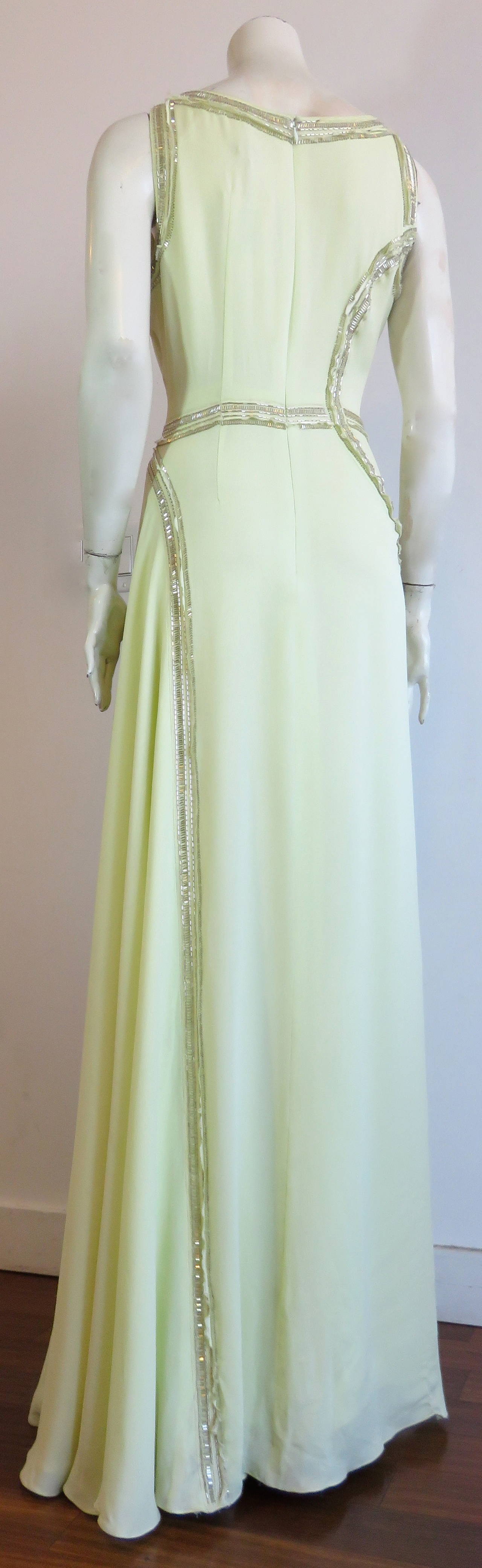New CAROLINA HERRERA Embellished silk evening dress 4