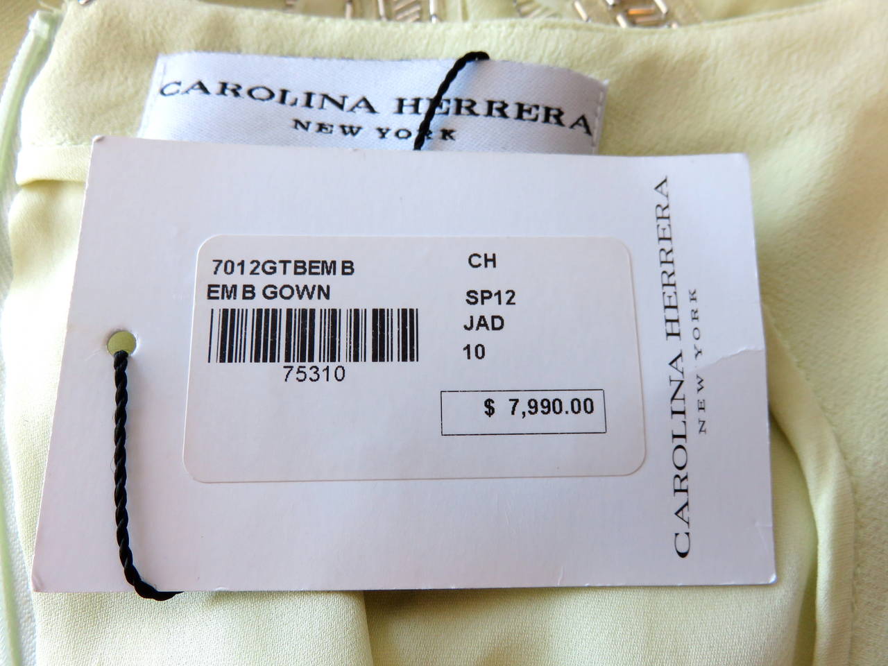 New CAROLINA HERRERA Embellished silk evening dress 6