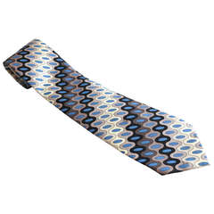 Unworn EMILIO PUCCI Men's 'Vivara' printed silk necktie