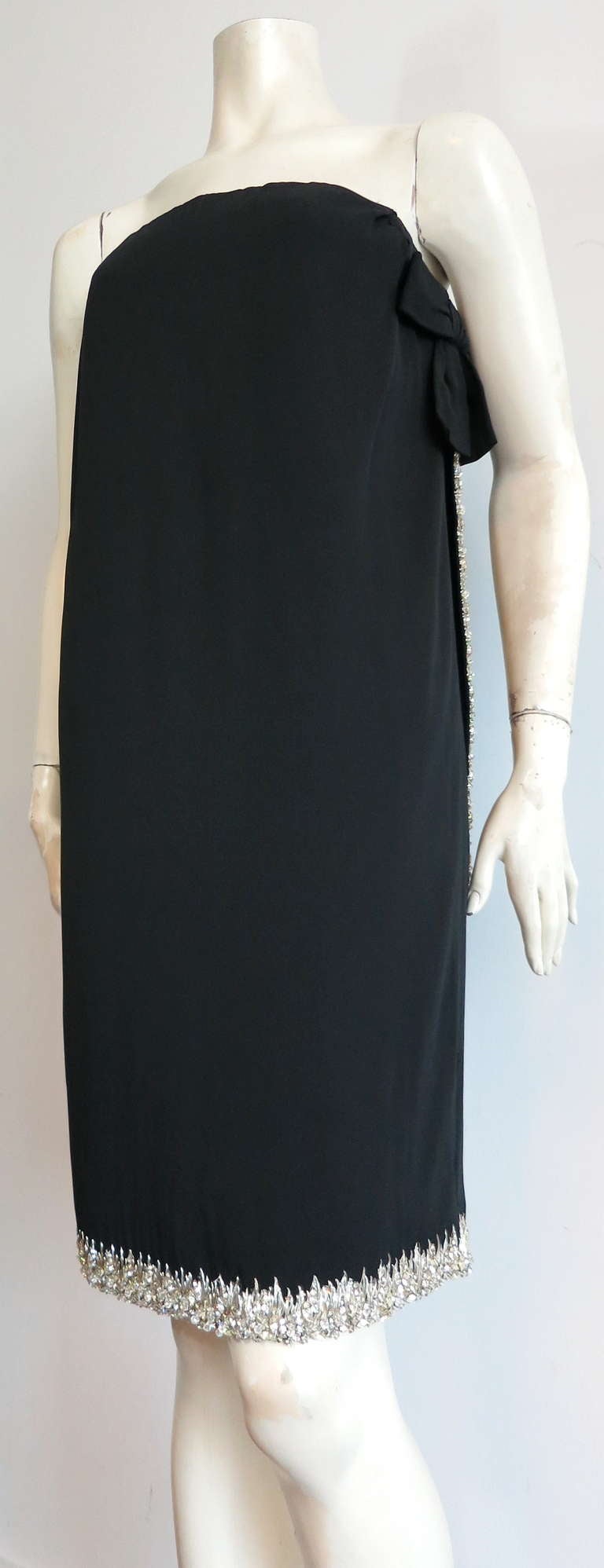 1965 CHRISTIAN DIOR Haute Couture Numbered black silk dress 1
