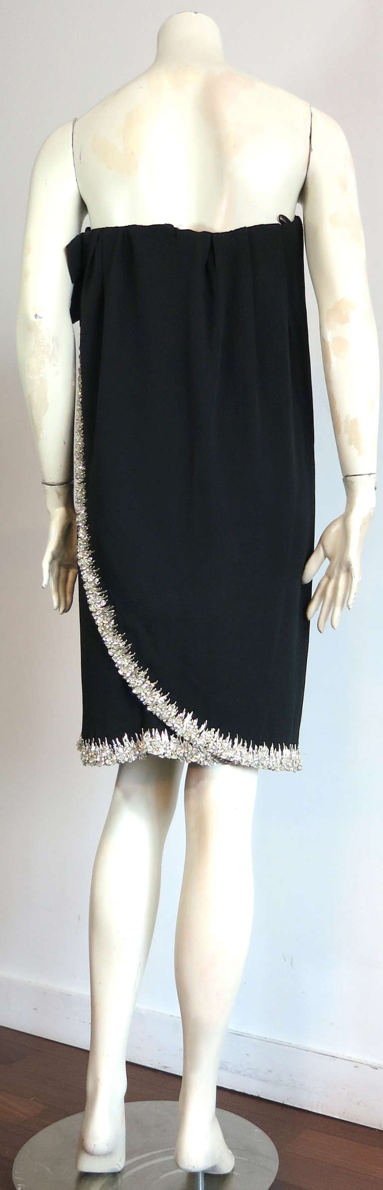 Women's 1965 CHRISTIAN DIOR Haute Couture Numbered black silk dress