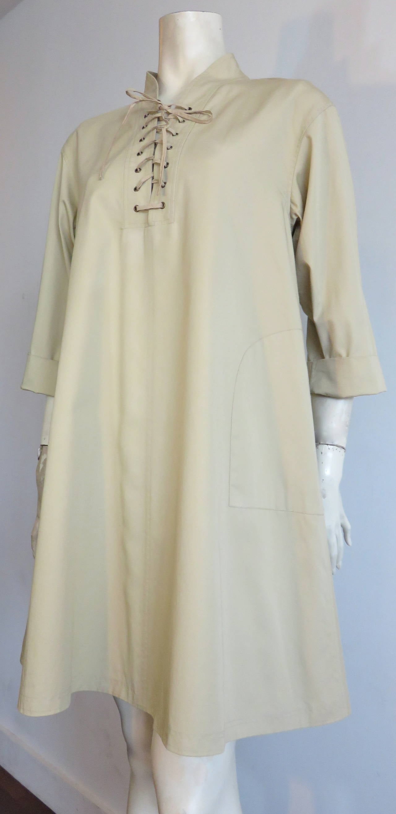 1990's YVES SAINT LAURENT YSL Safari tunic dress For Sale 2