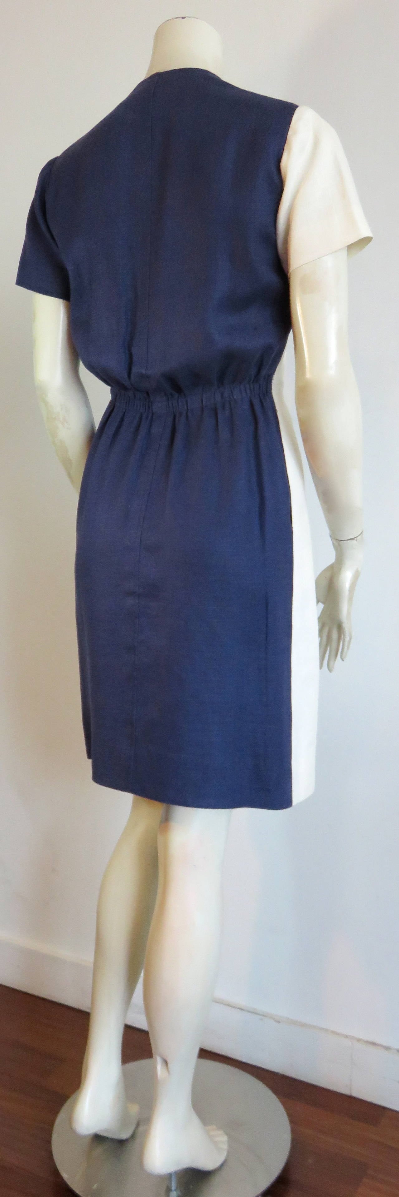 1980's YVES SAINT LAURENT YSL Cubist style day dress 3