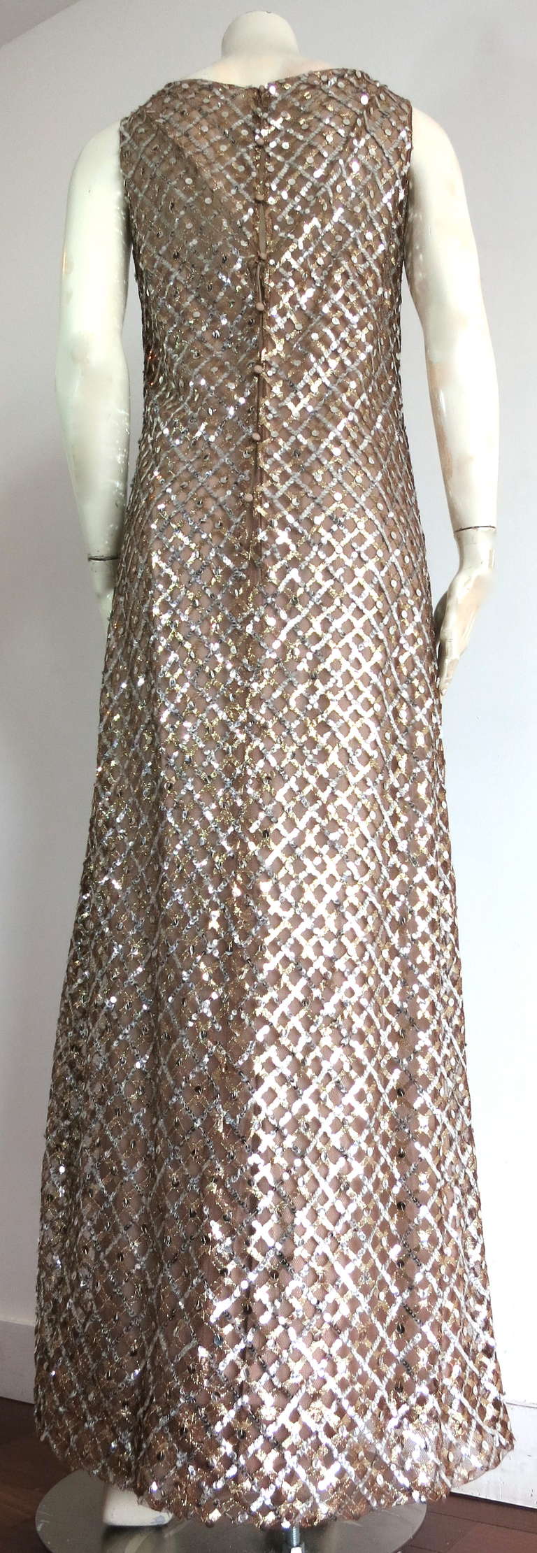 Vintage MALCOLM STARR Metallic dress 1