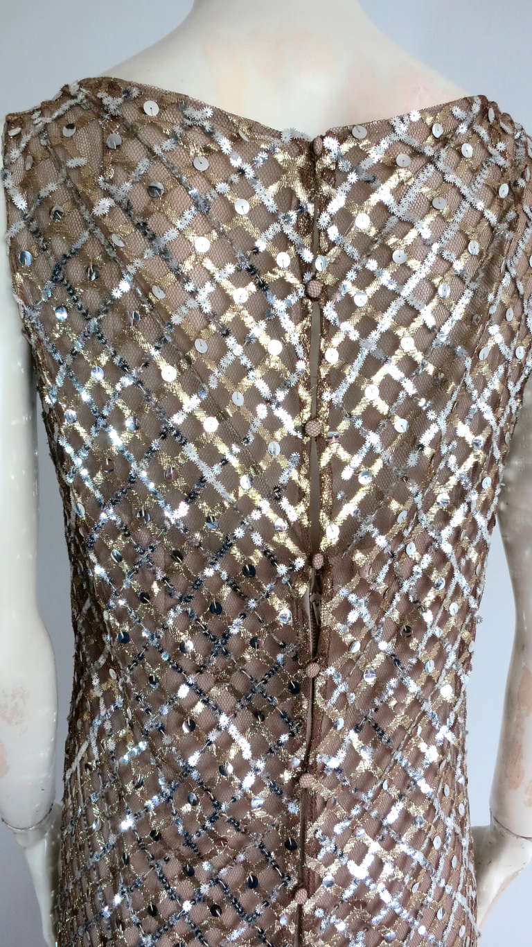 Vintage MALCOLM STARR Metallic dress 2