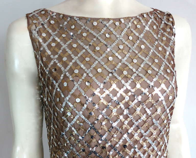Vintage MALCOLM STARR Metallic dress In Good Condition In Newport Beach, CA