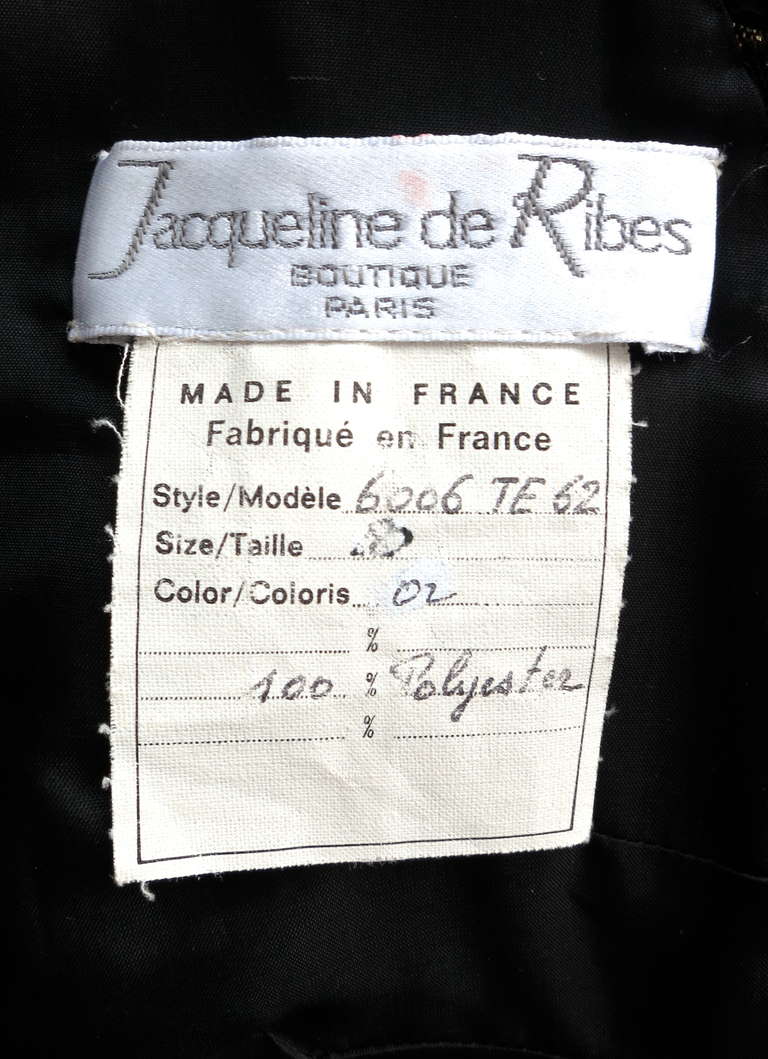 1980's JACQUELINE DE RIBES Couture evening dress For Sale 2