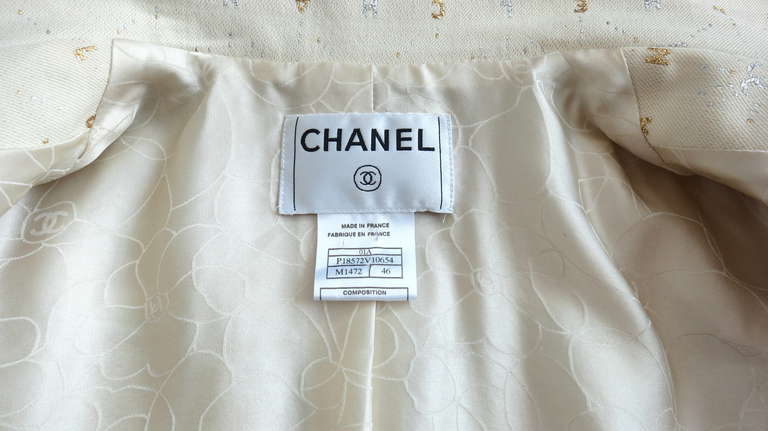 CHANEL PARIS Logo metallic jacquard jacket 5