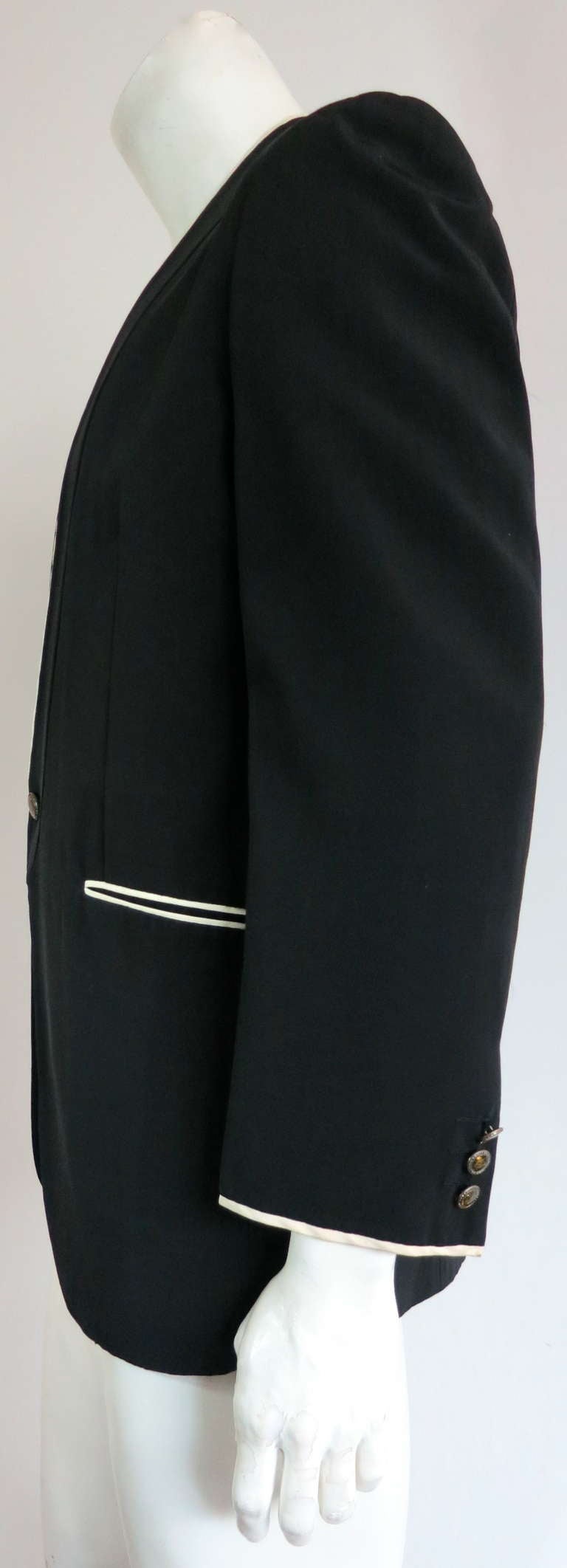 Vintage MATSUDA JAPAN Men's Black faille dinner jacket 3