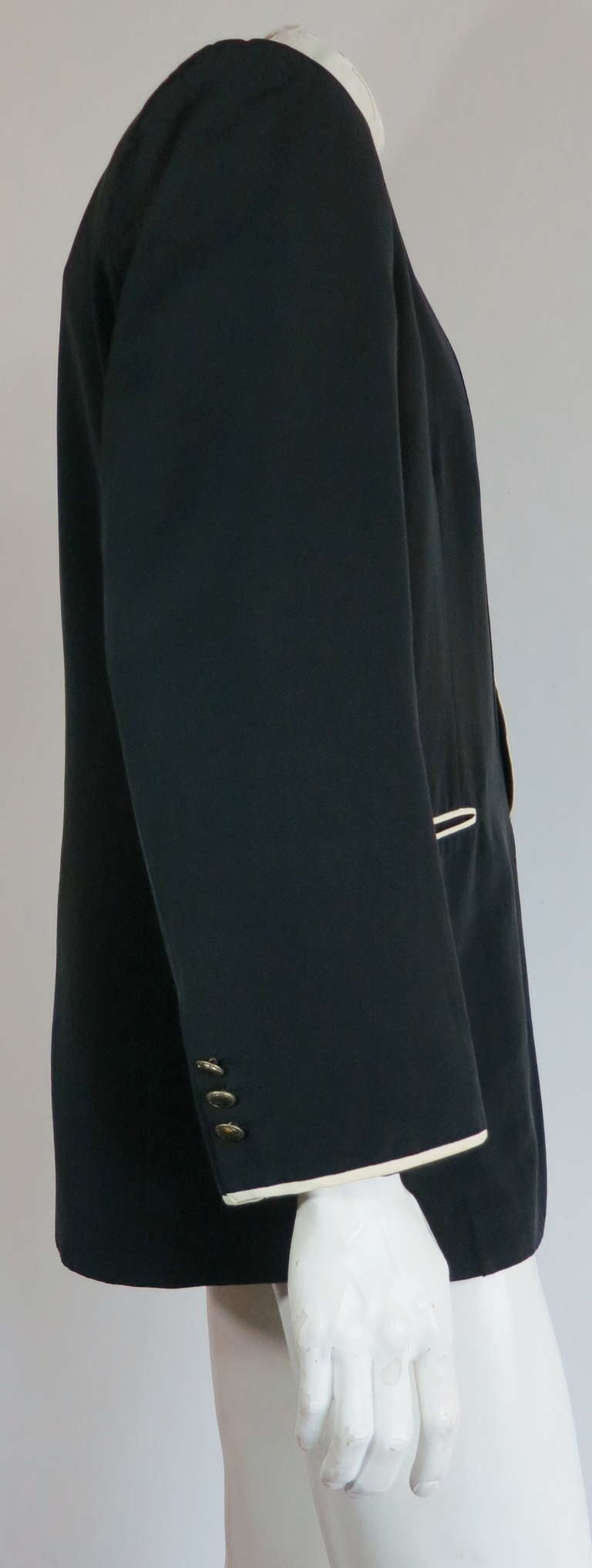Vintage MATSUDA JAPAN Men's Black faille dinner jacket In Excellent Condition In Newport Beach, CA