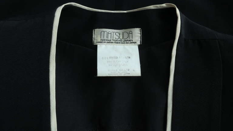 Vintage MATSUDA JAPAN Men's Black faille dinner jacket 5