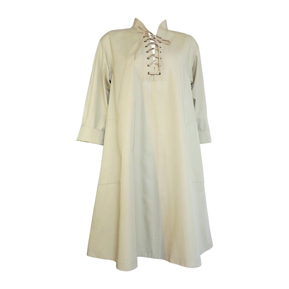1990's YVES SAINT LAURENT YSL Safari tunic dress For Sale