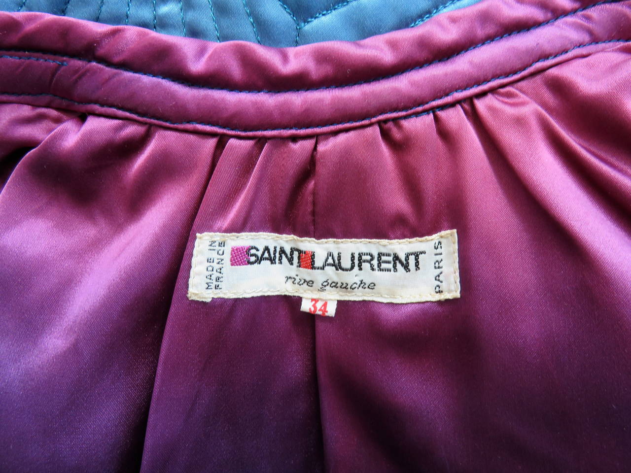 1970's YVES SAINT LAURENT Satin jacket For Sale 3
