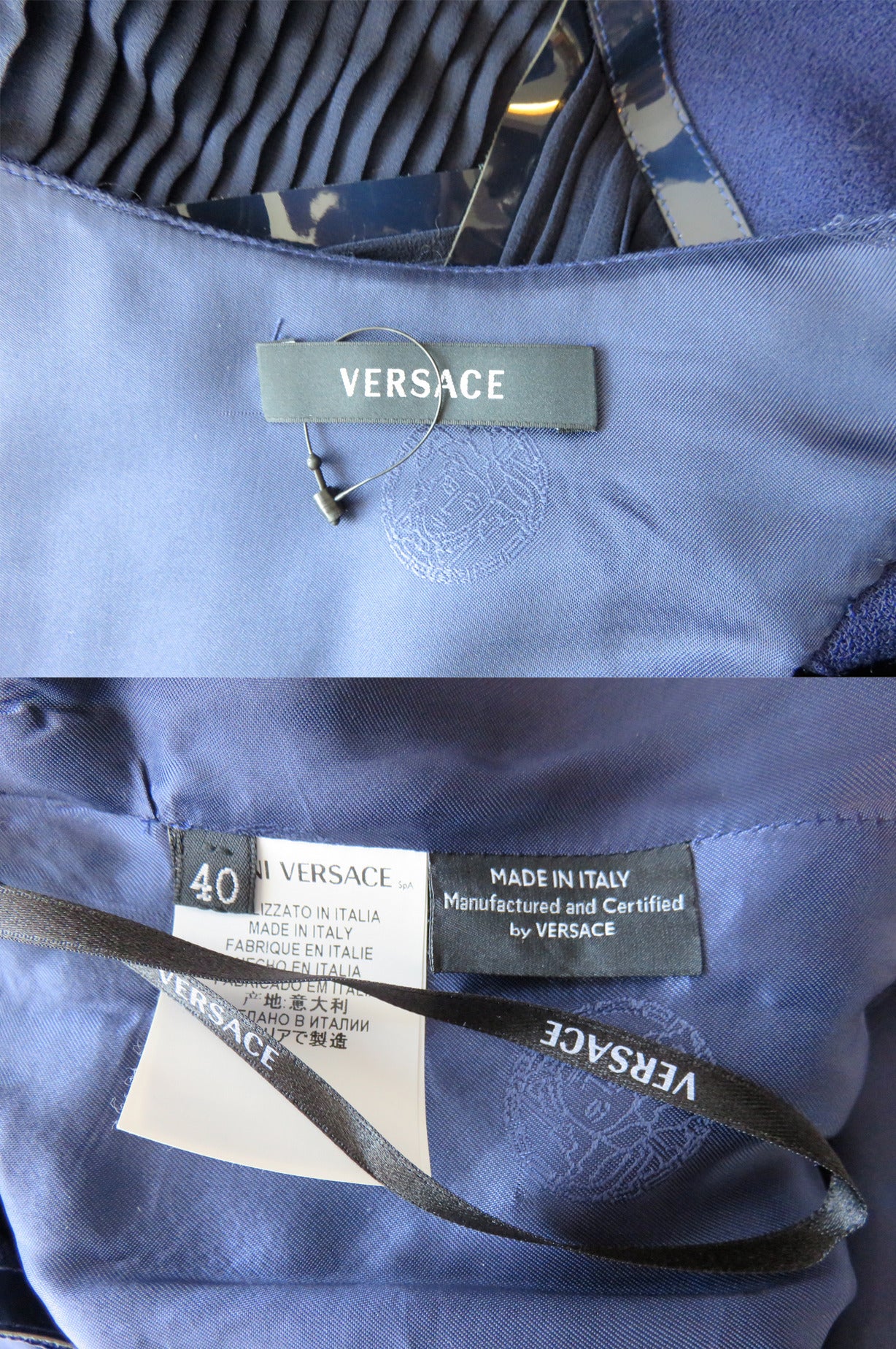 2010 VERSACE Ultramarine cut-out detail cocktail dress For Sale 5