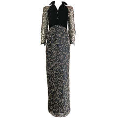 1980's JACQUELINE DE RIBES Couture evening dress