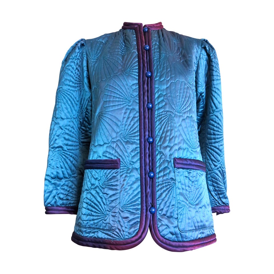 1970's YVES SAINT LAURENT Satin jacket For Sale