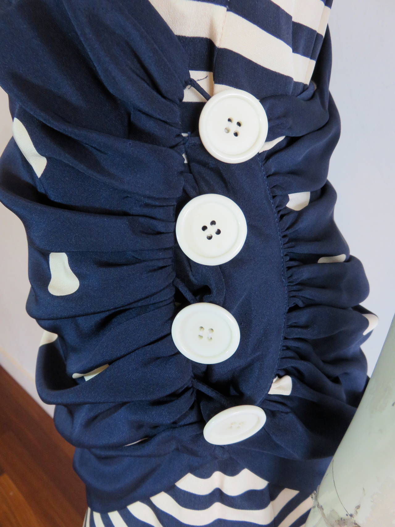 1970's BILL BLASS Nautical silk dress 1