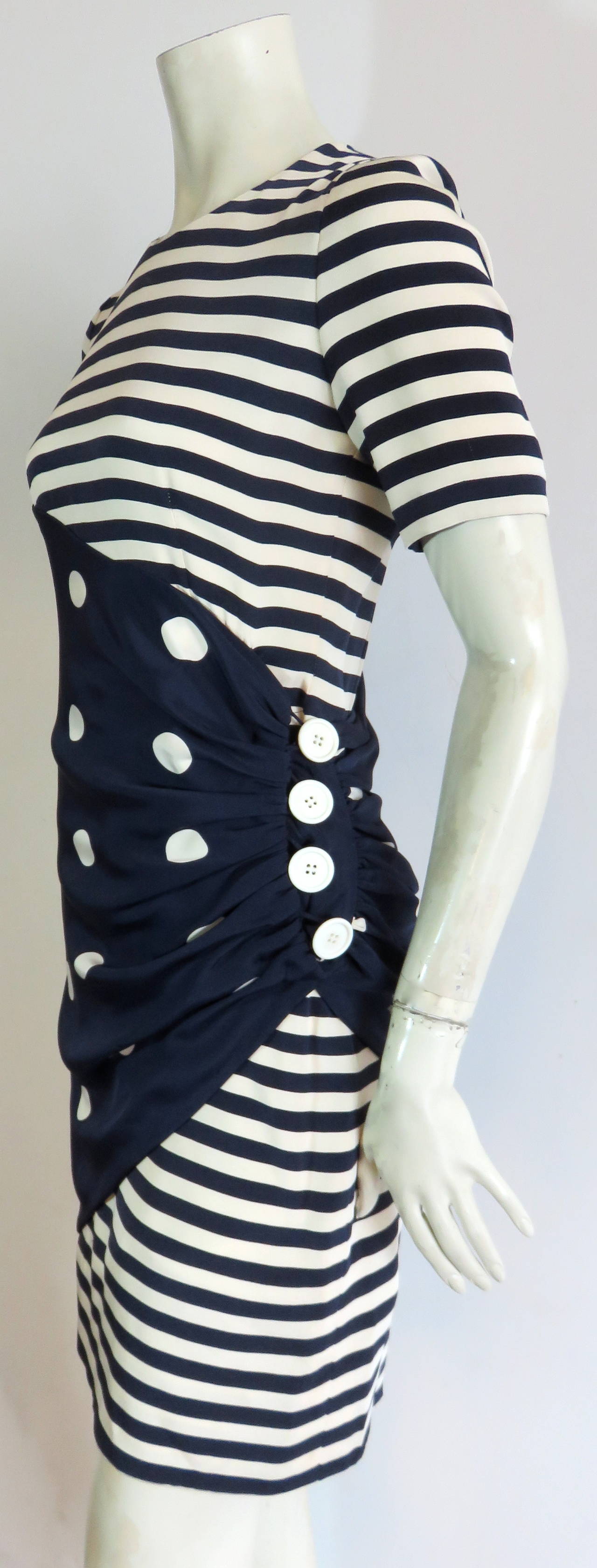 Women's 1970's BILL BLASS Nautical silk dress