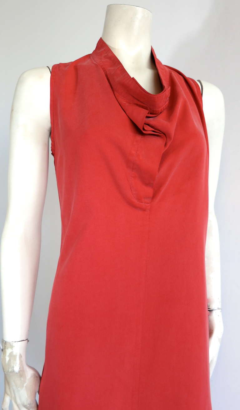 1990's ANN DEMEULEMEESTER Washed silk day dress In Good Condition In Newport Beach, CA