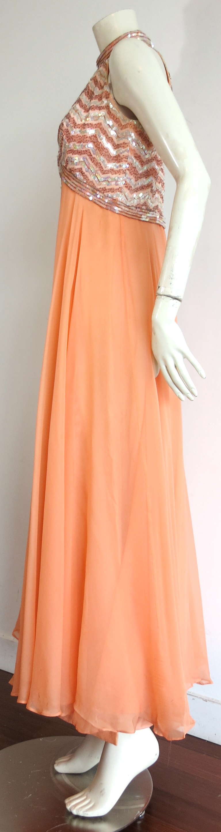 Women's 1960's Beaded silk dress & marabou evening cape For Sale
