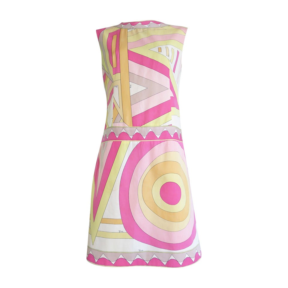 1960's EMILIO PUCCI Pastel geometric printed dress For Sale