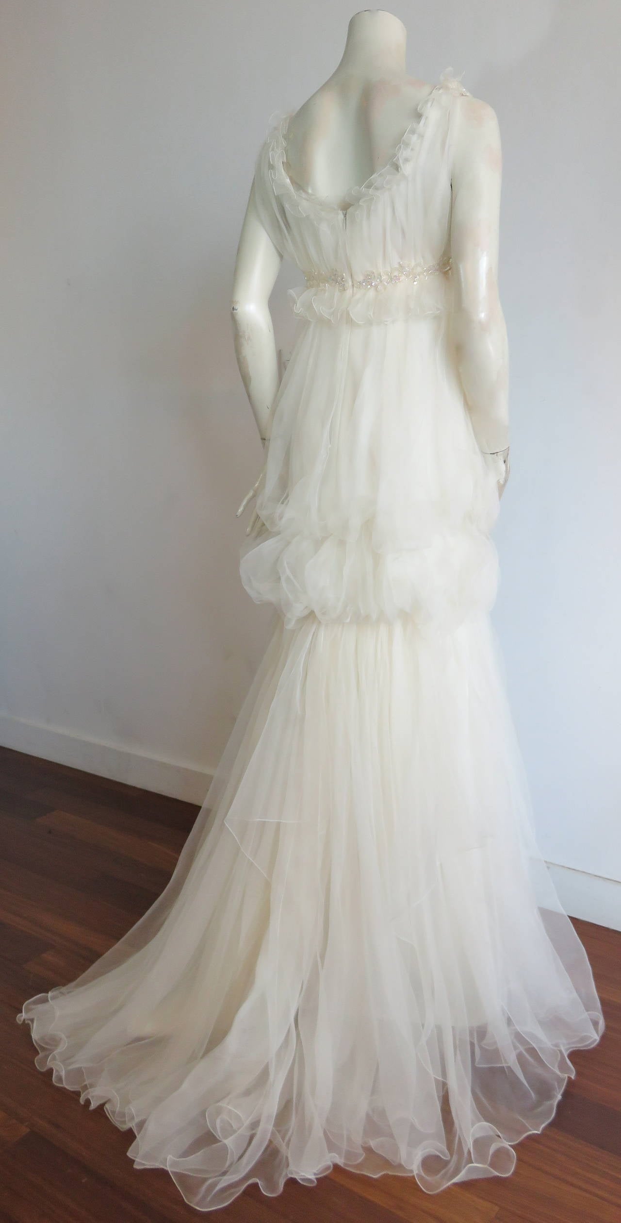 Women's CHRISTIAN LACROIX Silk chiffon wedding dress - New For Sale