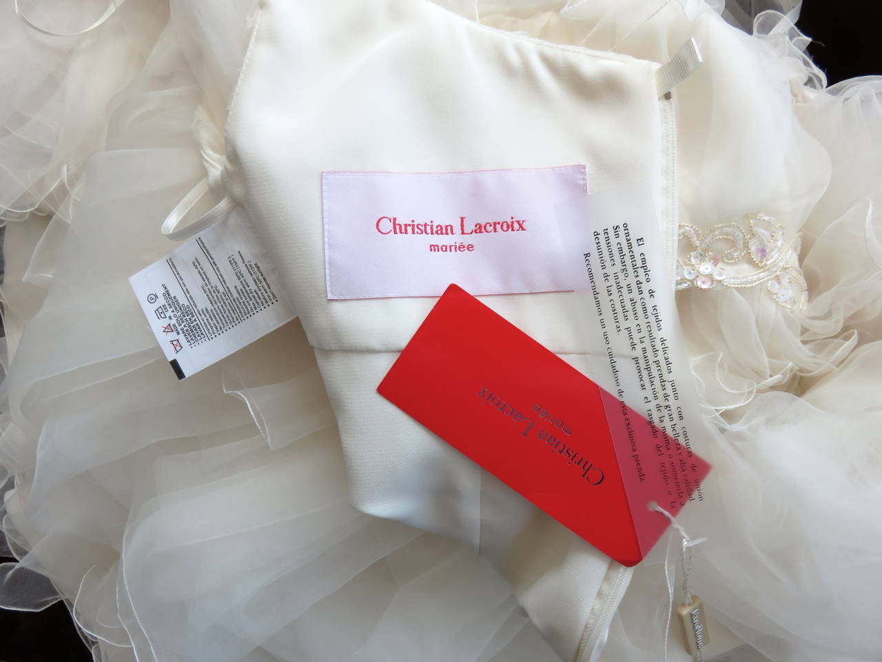 CHRISTIAN LACROIX Silk chiffon wedding dress - New For Sale 1