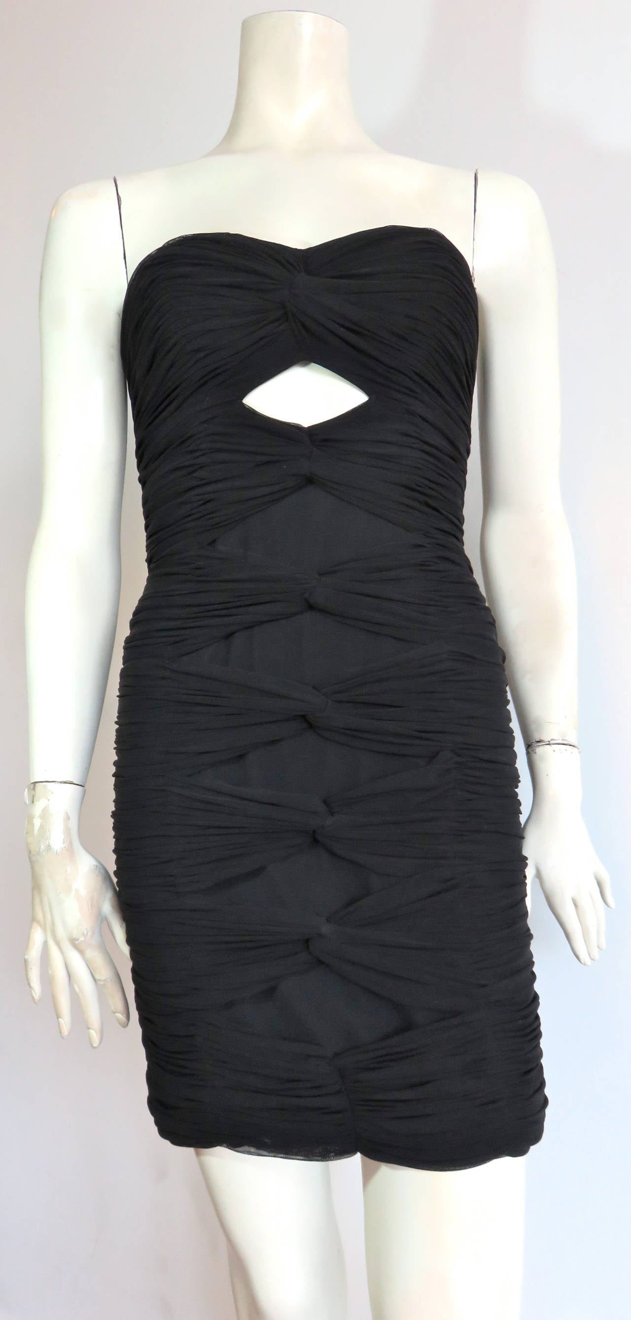 VICKY TIEL Ruché cut-out dress - New For Sale 3