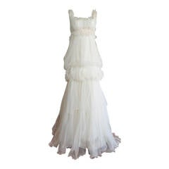 CHRISTIAN LACROIX Silk chiffon wedding dress - New