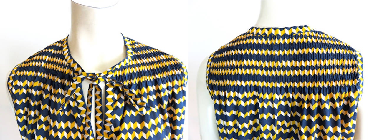 1970's GIVENCHY Couture 2pc. chevron striped robe & tunic dress set 4
