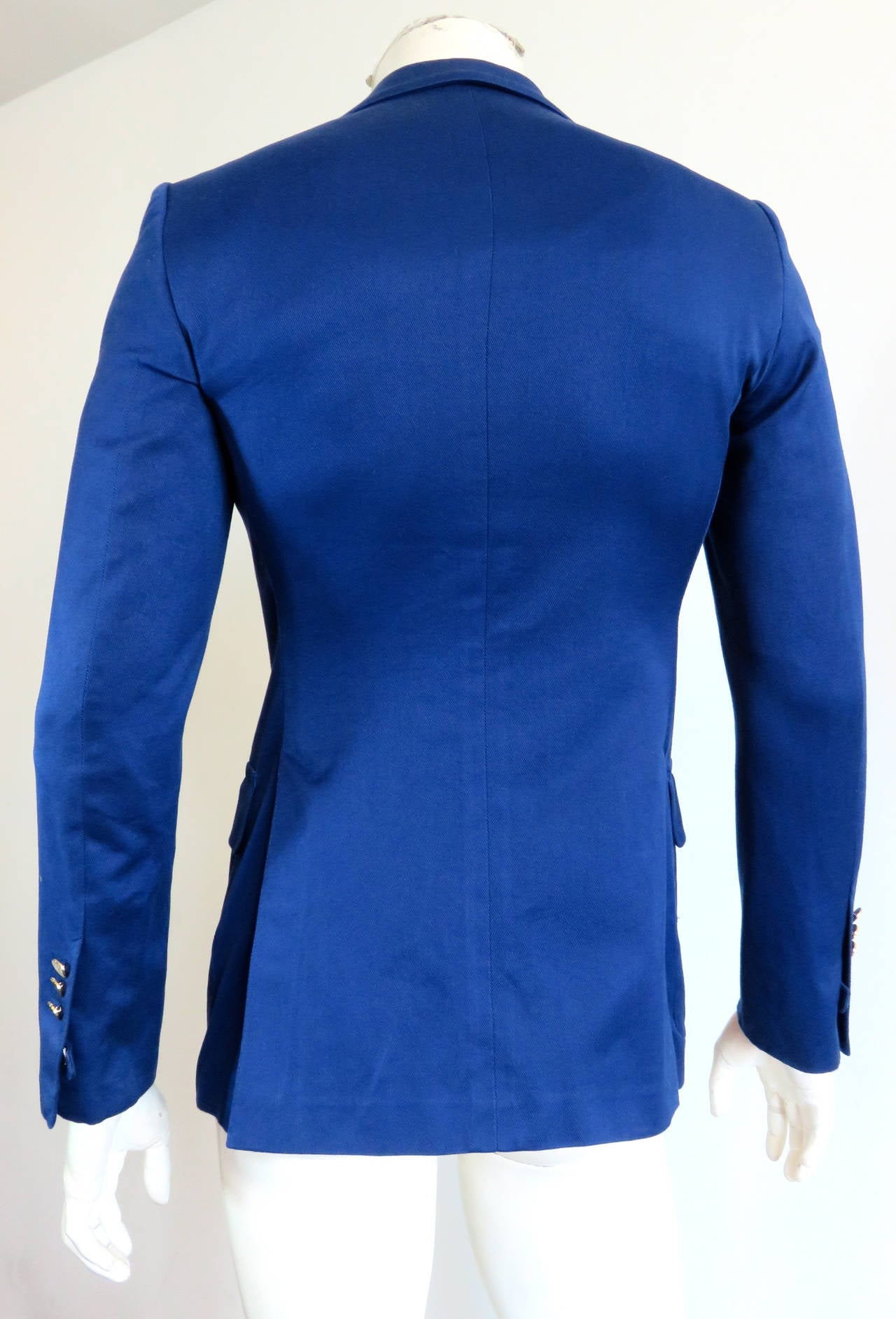 YVES SAINT LAURENT by Tom Ford Men's French blue twill blazer jacket 3