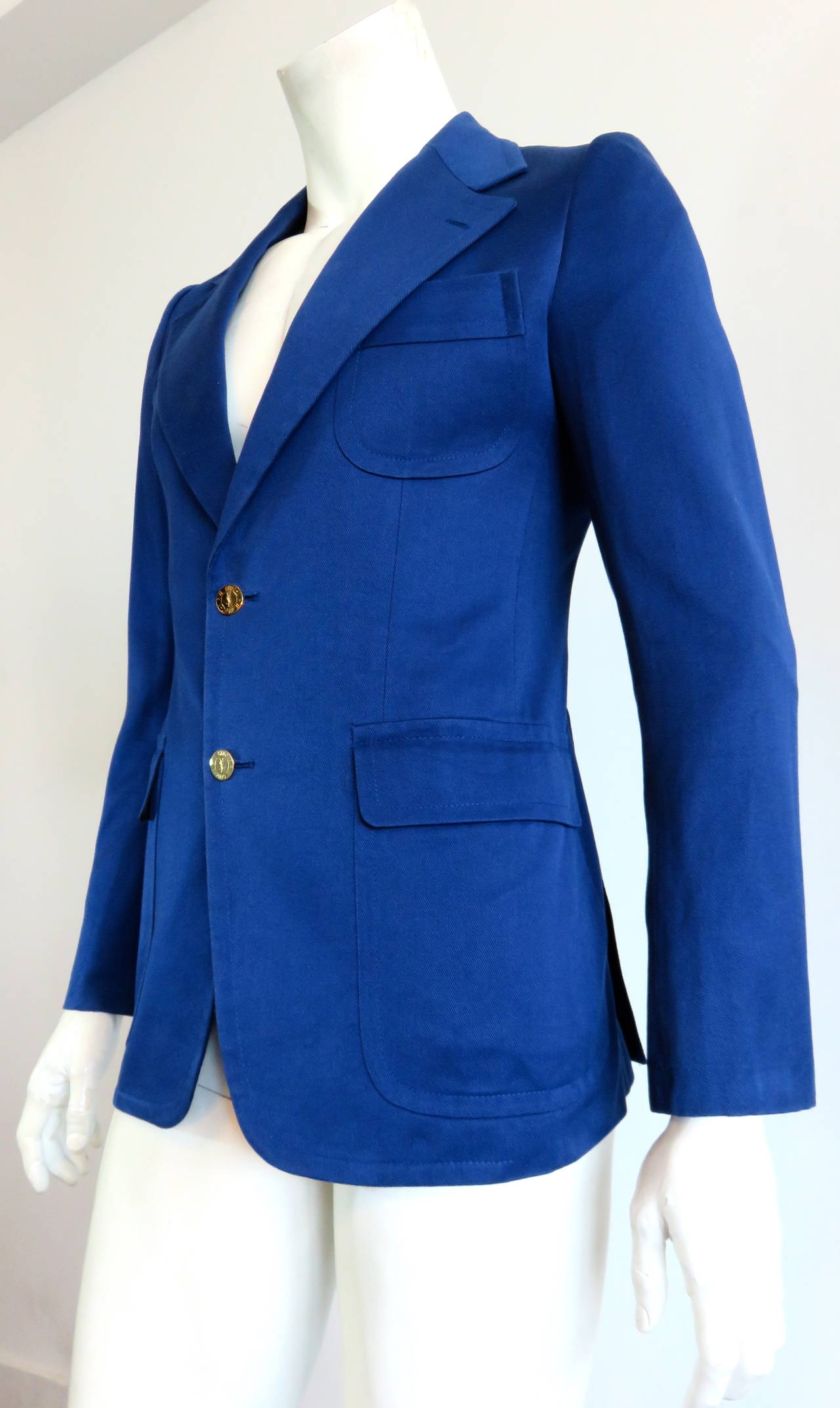 YVES SAINT LAURENT by Tom Ford Men's French blue twill blazer jacket 2