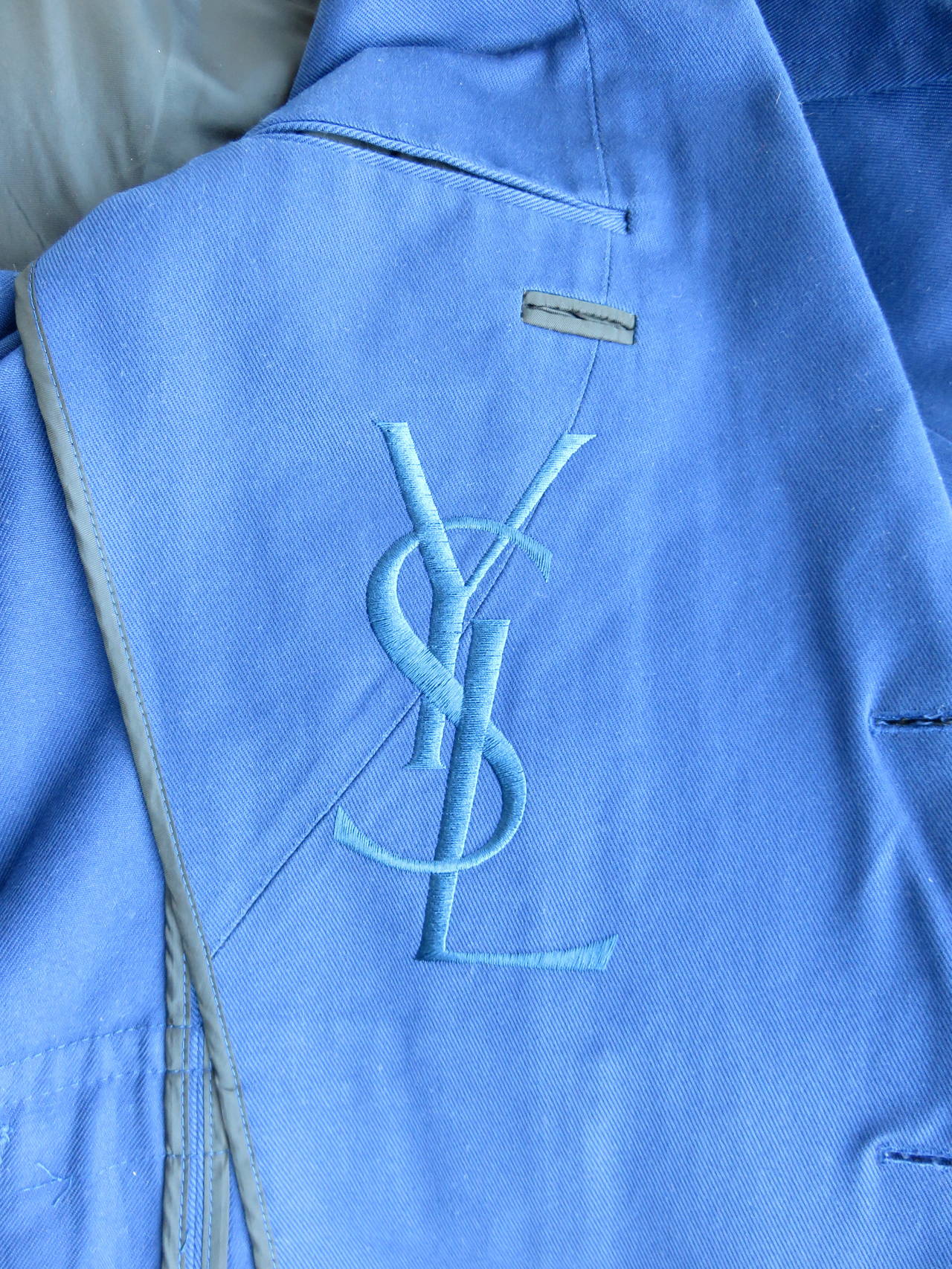 YVES SAINT LAURENT by Tom Ford Men's French blue twill blazer jacket 4
