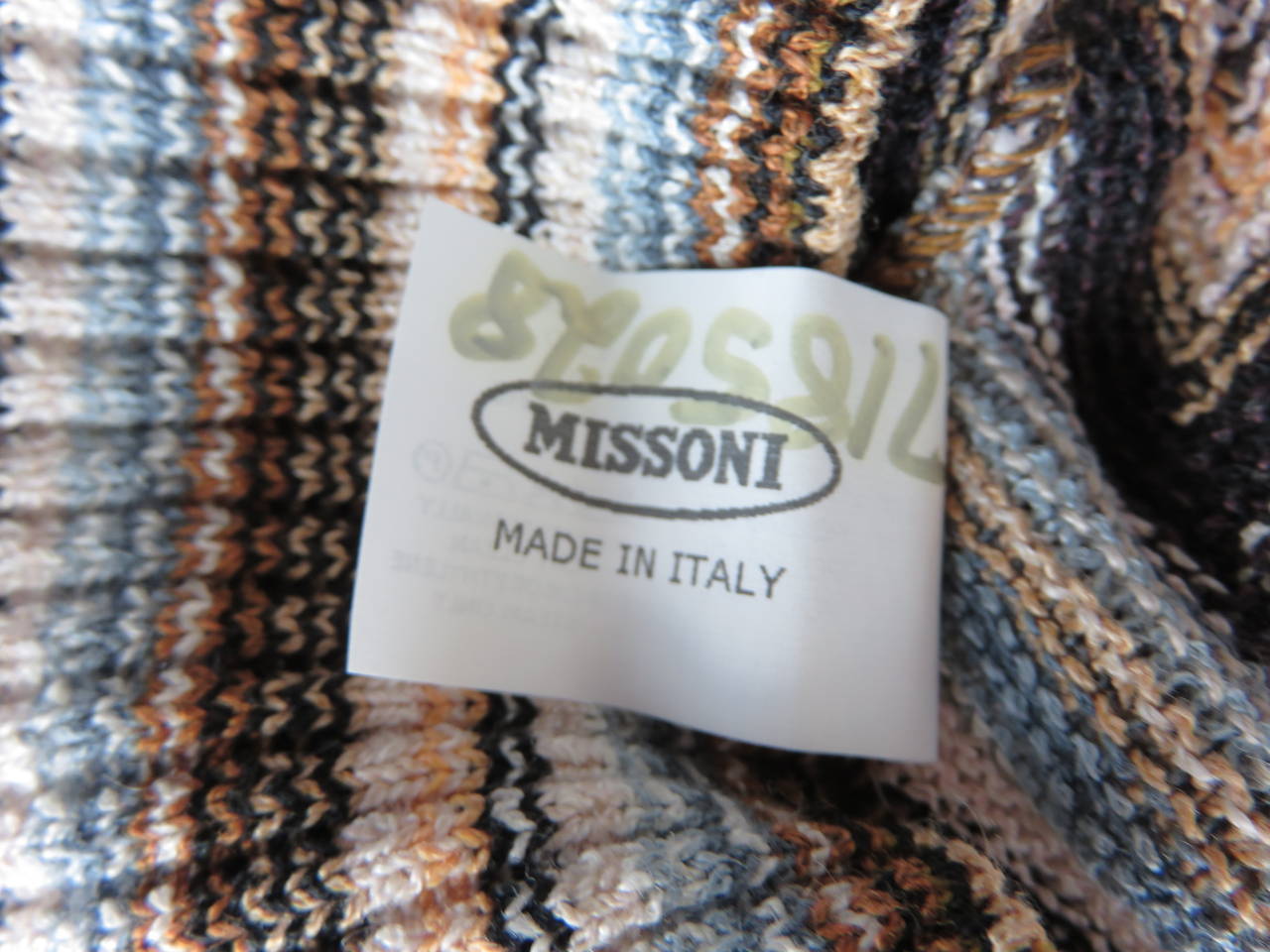 MISSONI Men's linen chevron striped beach sweater In Excellent Condition For Sale In Newport Beach, CA
