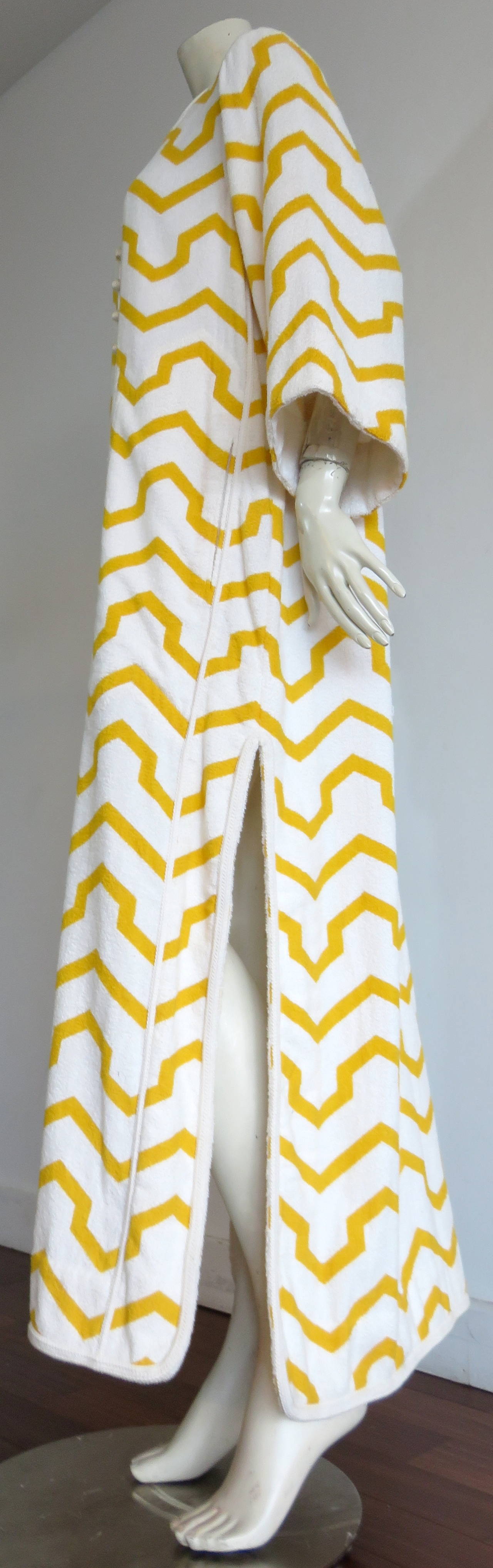 Women's 1970's GIVENCHY Couture chevron striped caftan robe