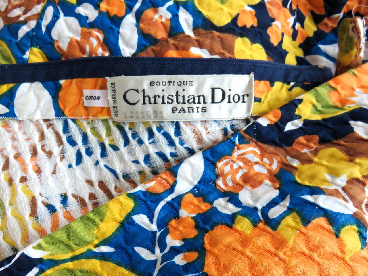 1970's CHRISTIAN DIOR / Marc Bohan numbered floral hostess dress 5