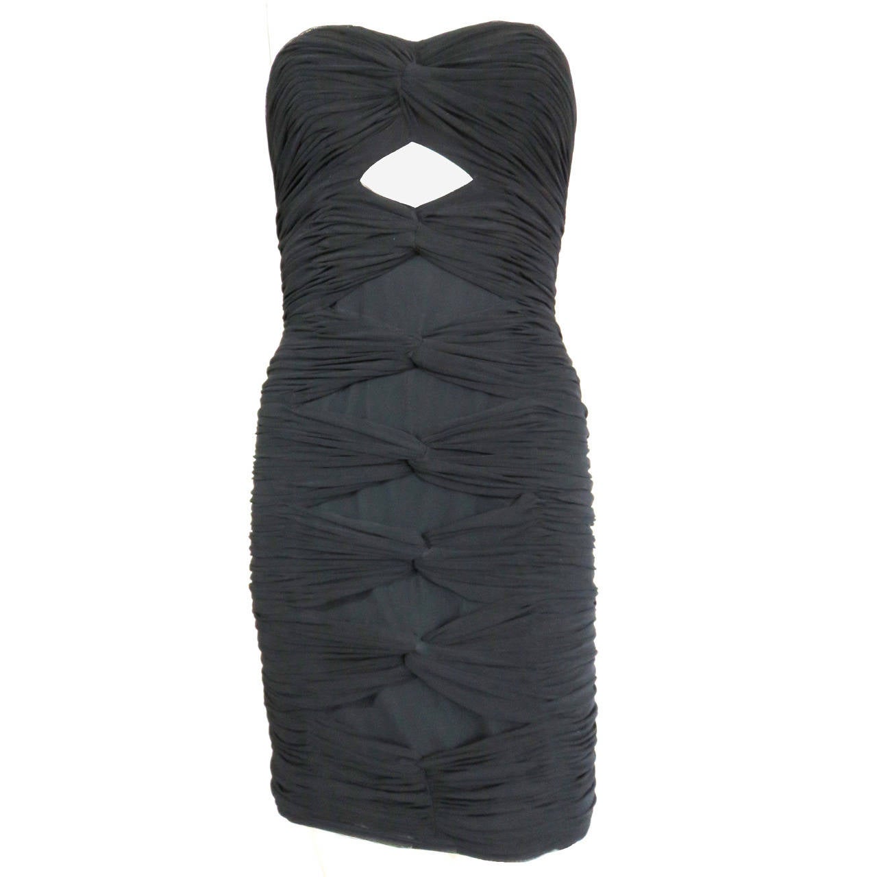VICKY TIEL Ruché cut-out dress - New For Sale