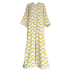 1970's GIVENCHY Couture chevron striped caftan robe