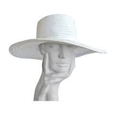 Vintage 1970's GIVENCHY Couture White wide-brim hat