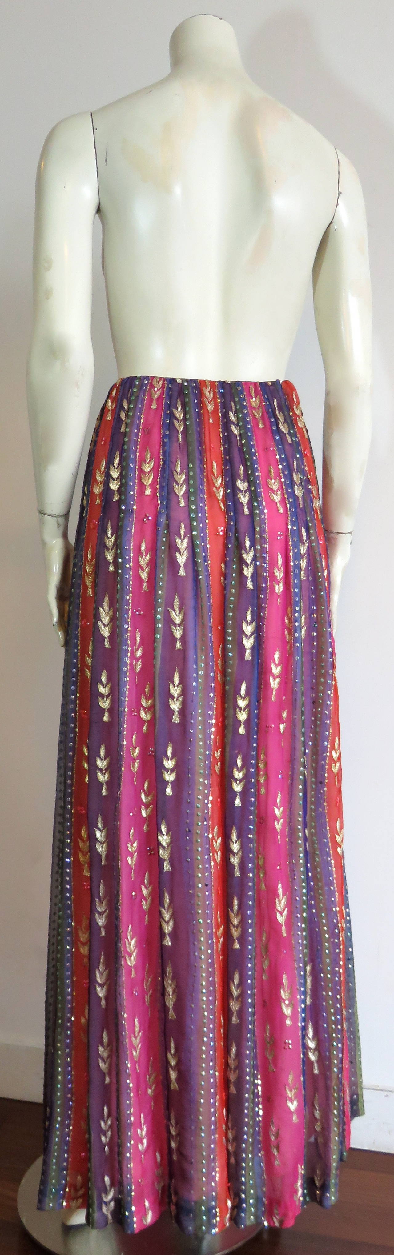 1970's GIVENCHY Haute Couture embellished silk skirt For Sale 1
