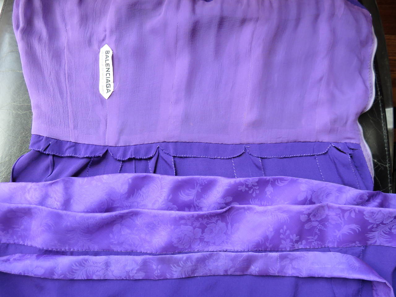 1960's BALENCIAGA Couture silk slip dress For Sale 5