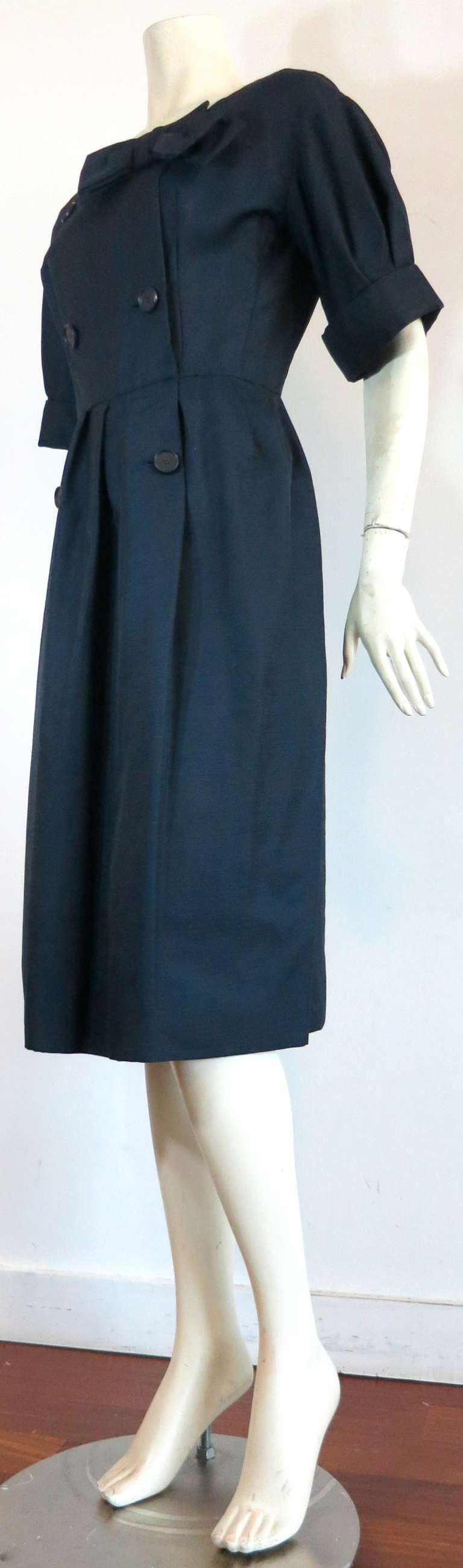 Late 1950's CHRISTIAN DIOR NY Silk day dress For Sale 2
