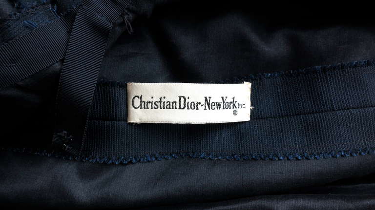 Late 1950's CHRISTIAN DIOR NY Silk day dress For Sale 3