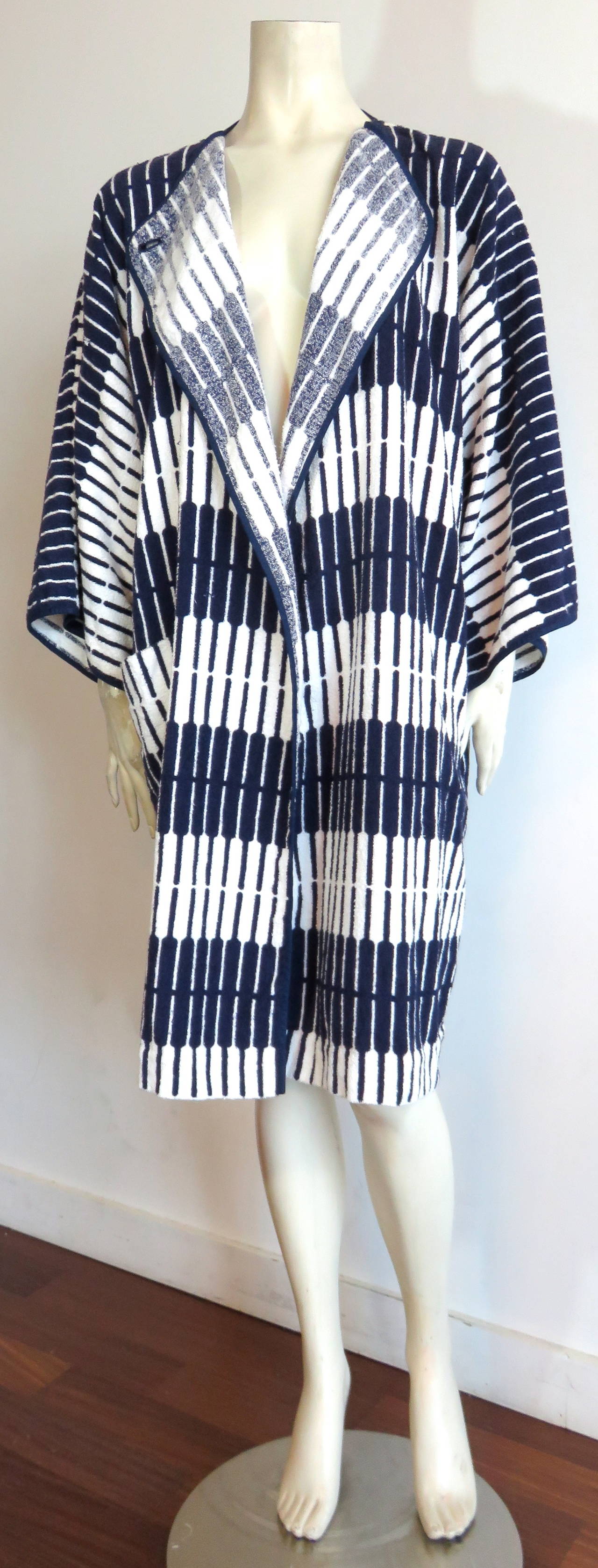 1970's GIVENCHY Couture pristine french terry robe / cover-up In Excellent Condition In Newport Beach, CA