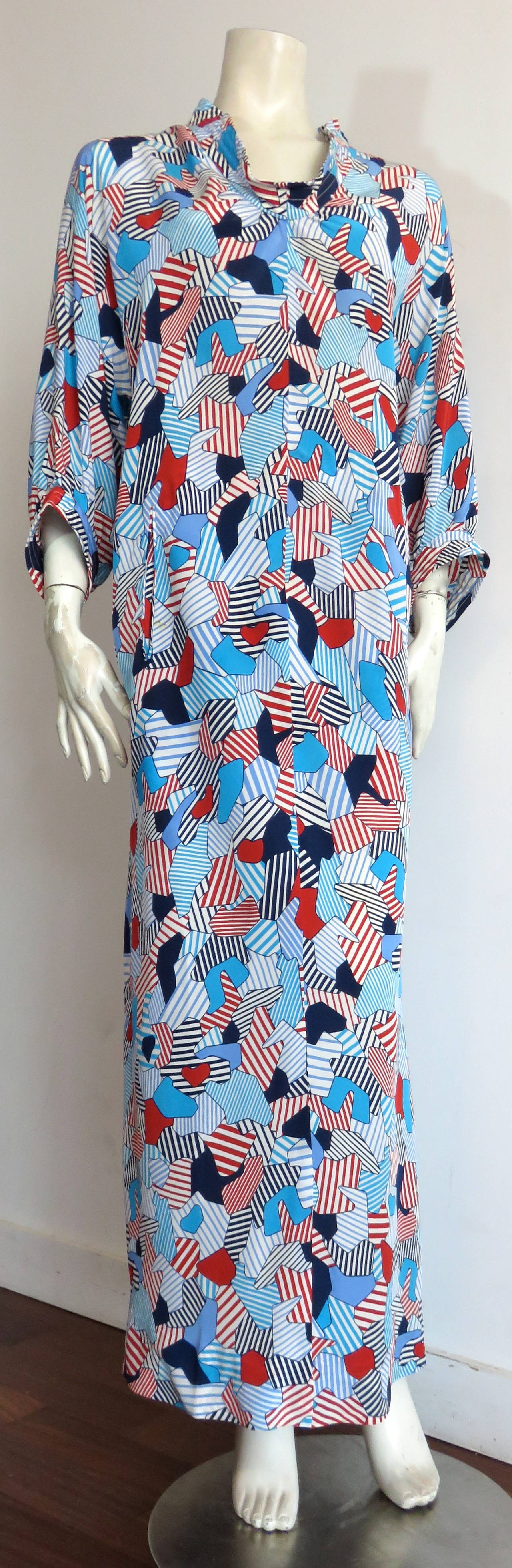Women's 1970's GIVENCHY Haute Couture Silk patchwork caftan dress